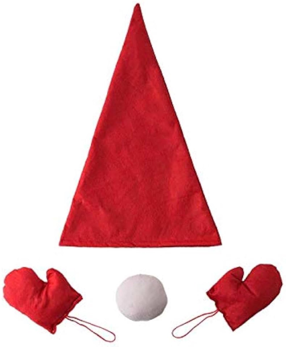 Kerstboom top hoed neus handschoenen kabouter ornament opknoping doe-het-zelf decoratie kerstdecoratie (kleur: roze rood)