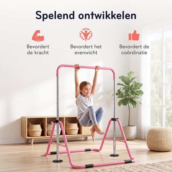 Inklapbaar Turnrek - Klimrek - Verstelbaar in 4 hoogtes - Rekstok - Duikelrek - Kinderen - Peuter - Voor buiten en binnen - Klimboog — afbeelding 4