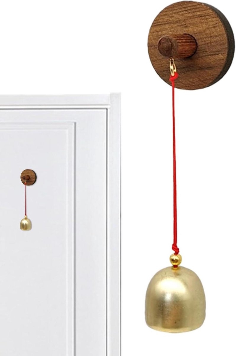 Deurwindgong - Hangbel - Deur Openen - Handgemaakt Metaal - 28 cm - Koper
