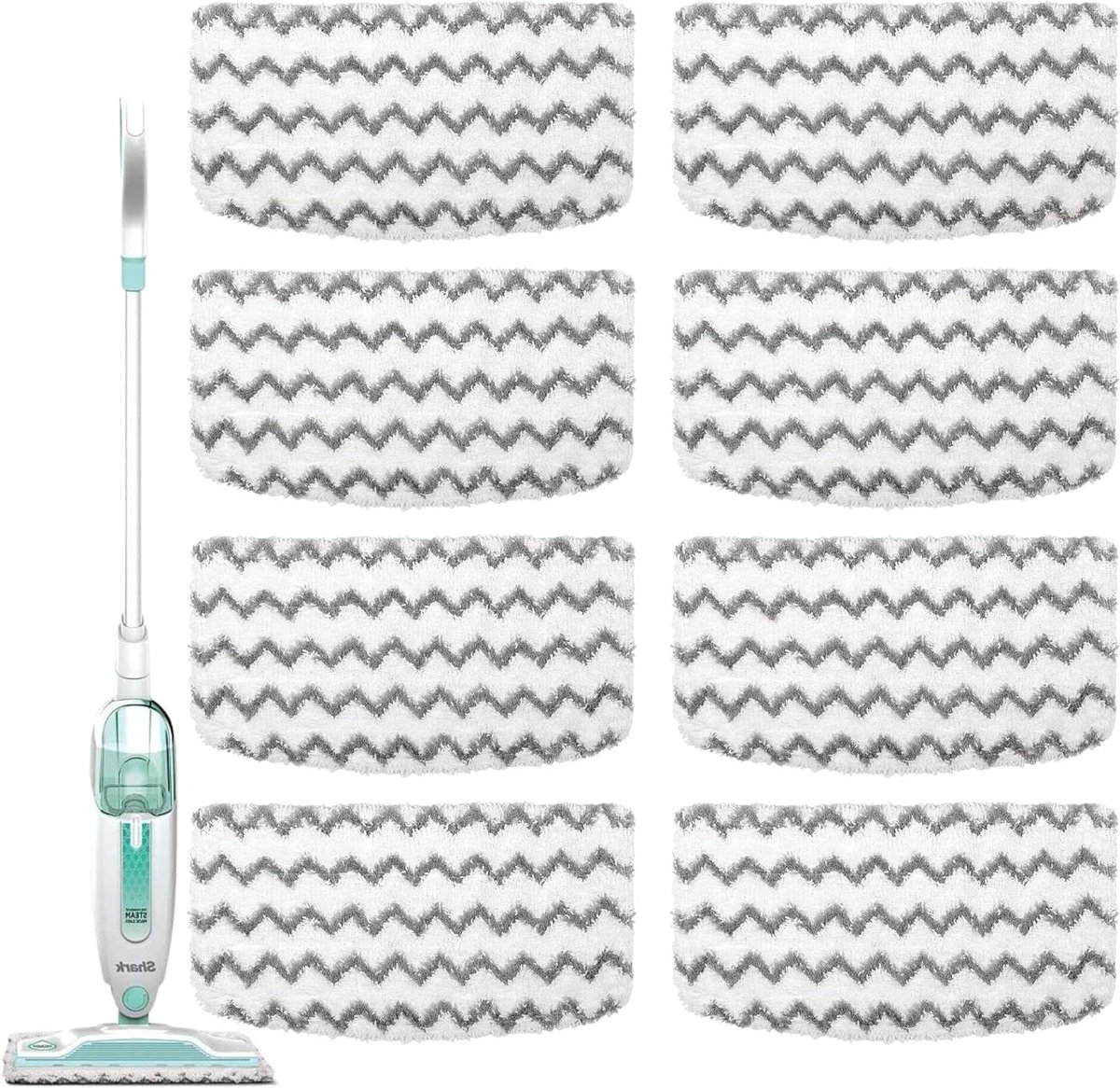 Dweil Pads - Microvezel Pads - Stoomreinigen Vloeren - Sterke Vuilopname - 8 Stuks - Wit