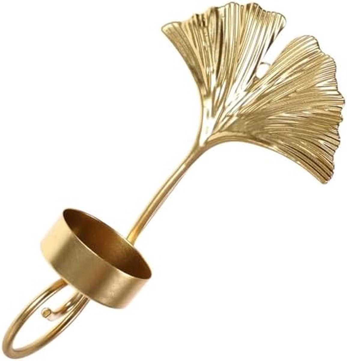 Muur Kandelaars - Kaarsenhouder Wand - Sfeer Creëren - Gouden Blad Design - 3 stuks - Goud