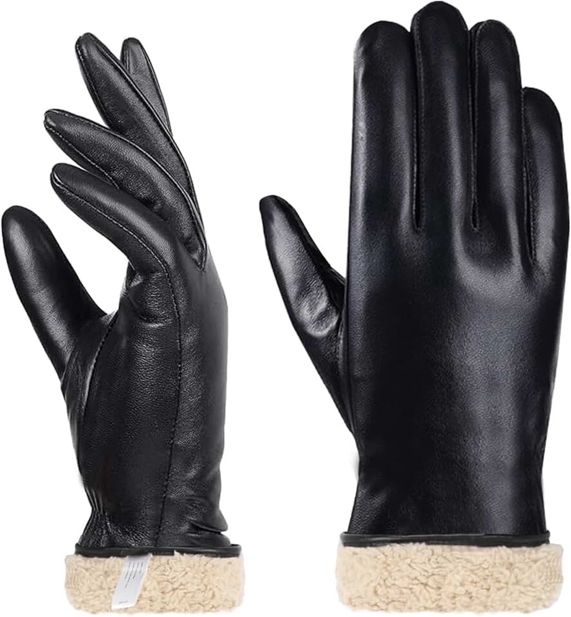 Handschoenen, Zachte Voering, Leren Touchscreen Handschoenen, Warme Winterhandschoenen te Houden voor Dagelijks Gebruik, Autorijden, Buitensporten, Fietsen