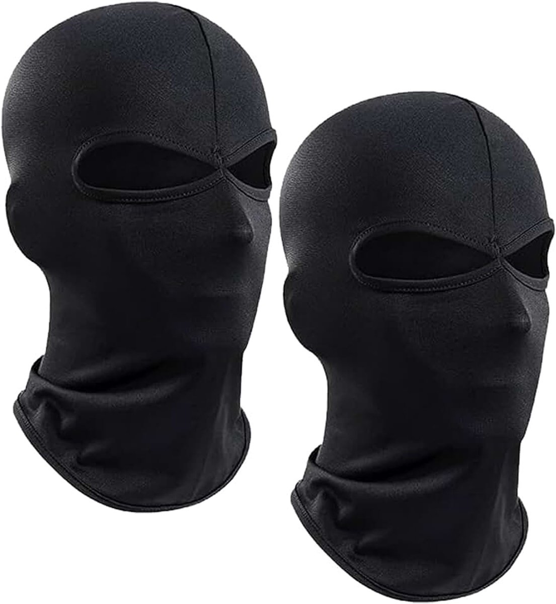 Bivakmutsen masker dubbel gezichtsmasker, 2-gaats bivakmuts klassiek lichtgewicht zwart skimasker, winter hoofddoek dubbel gat ademend volledig gezicht skimasker bivakmutsen