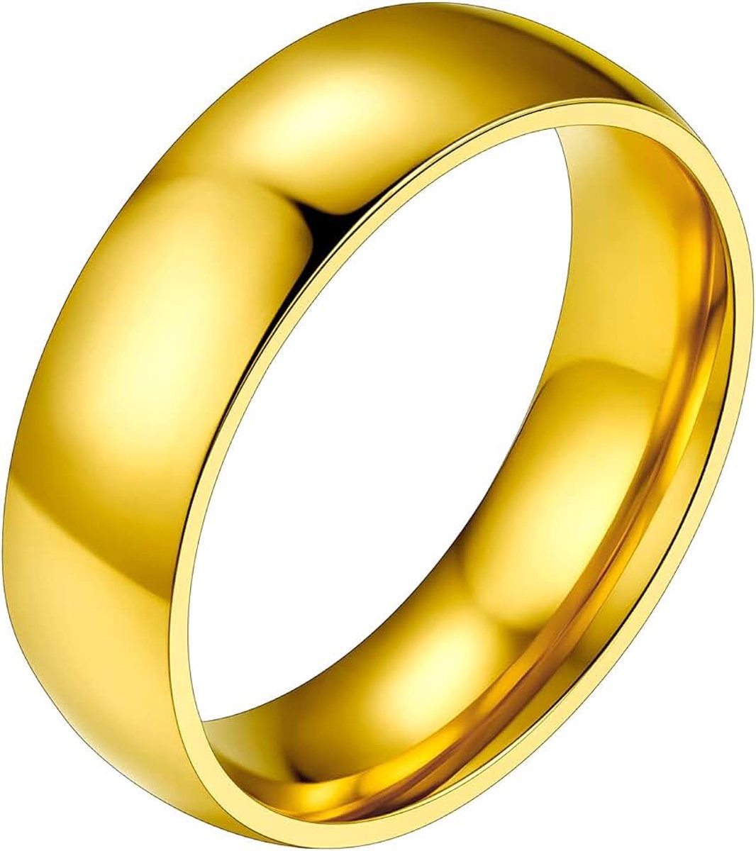 Ring in roestvrij staal/goud geplaatst voor mannen vrouwen, eenvoudige ring alliantie van 2mm/4mm/6mm/8mm - maat 47/49/52/54/57/59/62/64/67/69