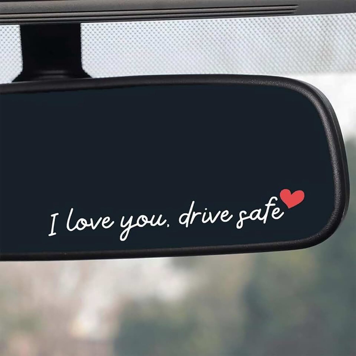 4 stuks I Love You Drive Safe stickers, achteruitkijkspiegelstickers, veilig rijden, waterdicht, met hart voor autospiegel voor vrachtwagens