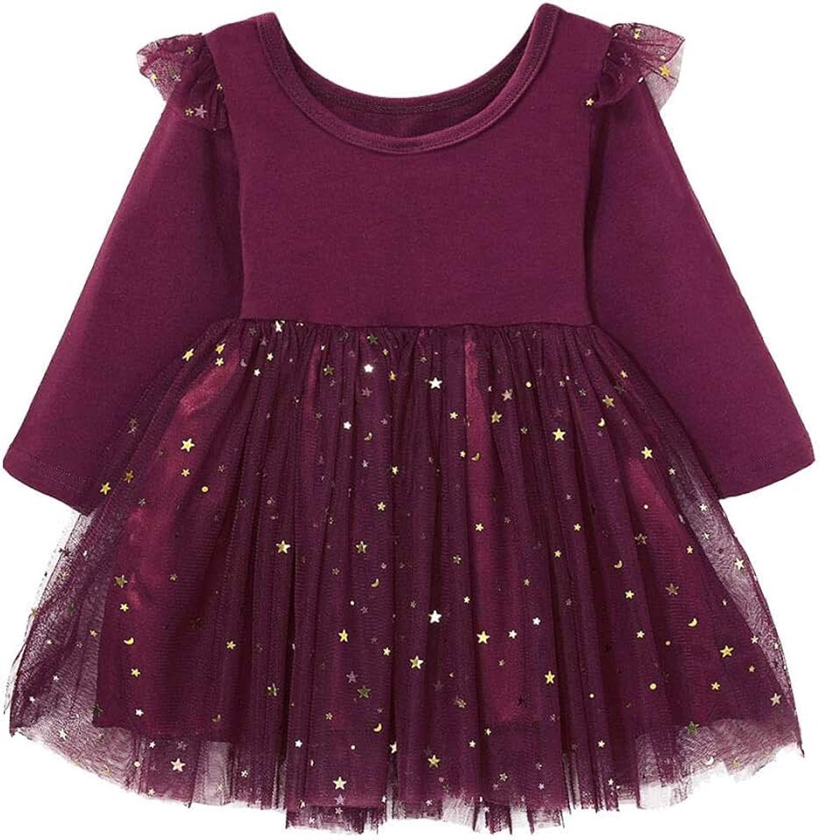 Jurken Baby Tutu Jurken Lange Mouw Top Sterren Tule Rok