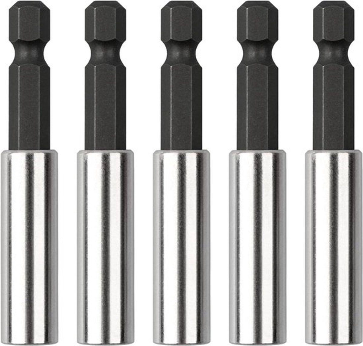 Set van 5 magnetische bithouders met snelwissel voor elektrische schroevendraaier - 1/4 inch, 60 mm