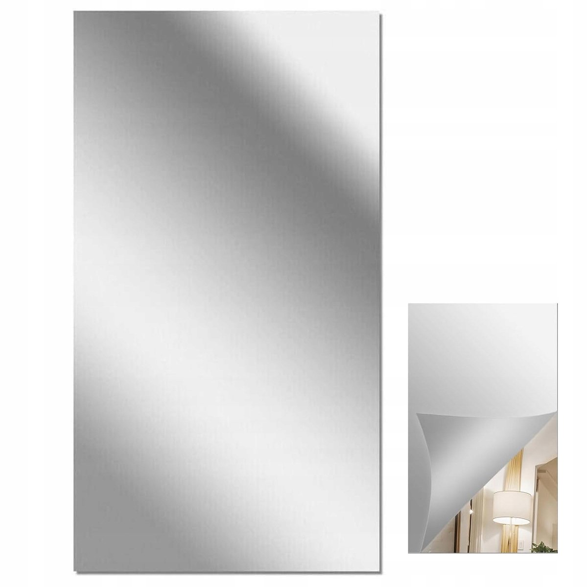 Plakspiegel - Wandspiegel - Zelfklevende Spiegel - 60x200 cm - PVC - Onbreekbaar - Waterdicht & Explosiebestendig - Passpiegel - Voor Badkamer Kleedkamer en Fitnessruimtes