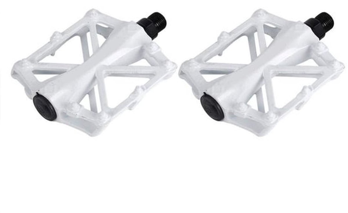 - Fietspedalen - Plat platformgereedschap - Duurzaam - Antislip - Aluminium pedalen - Geschikt voor racefietsen - Zwart