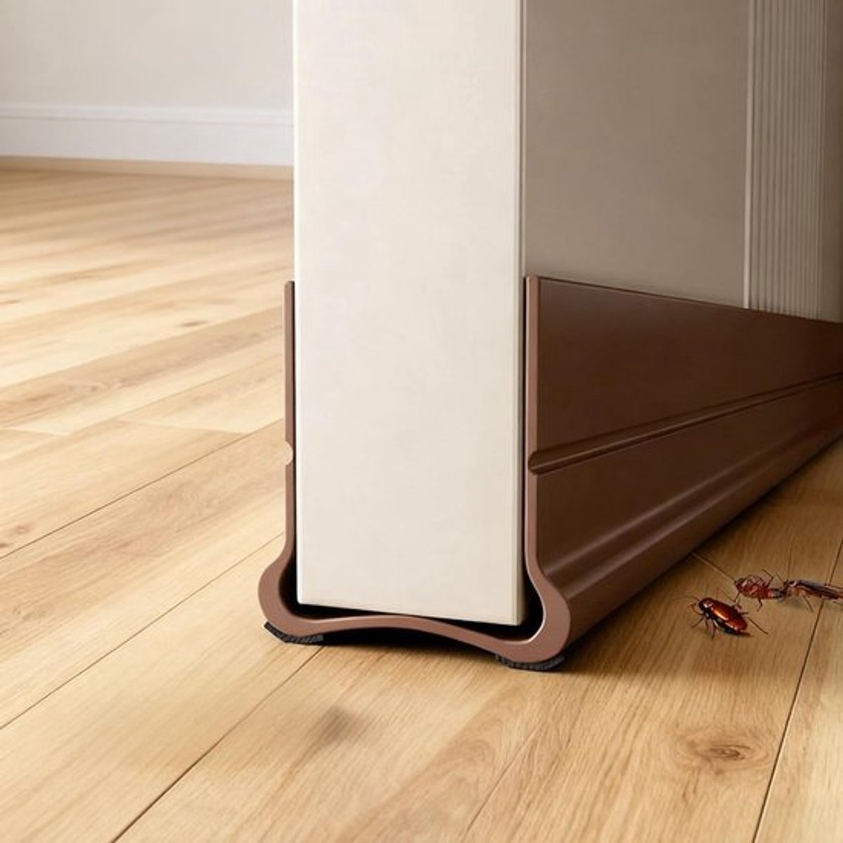 Zelfklevende Deurafdichting - Tochtstopper Strip - Isolatie Woning - Dubbele Afdichting Systeem - 93 cm Lengte - Bruin