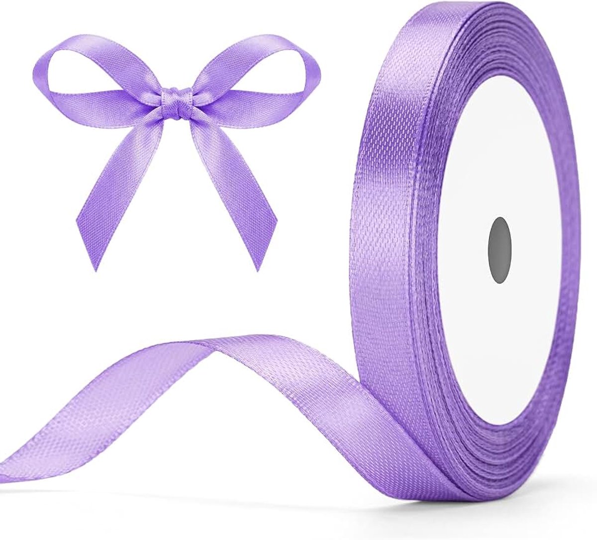 Lichtpaars satijnen lint 10 mm: decoratief cadeaulint, 22 m lint om te knutselen, decoratielint voor geschenkverpakking, decoratie