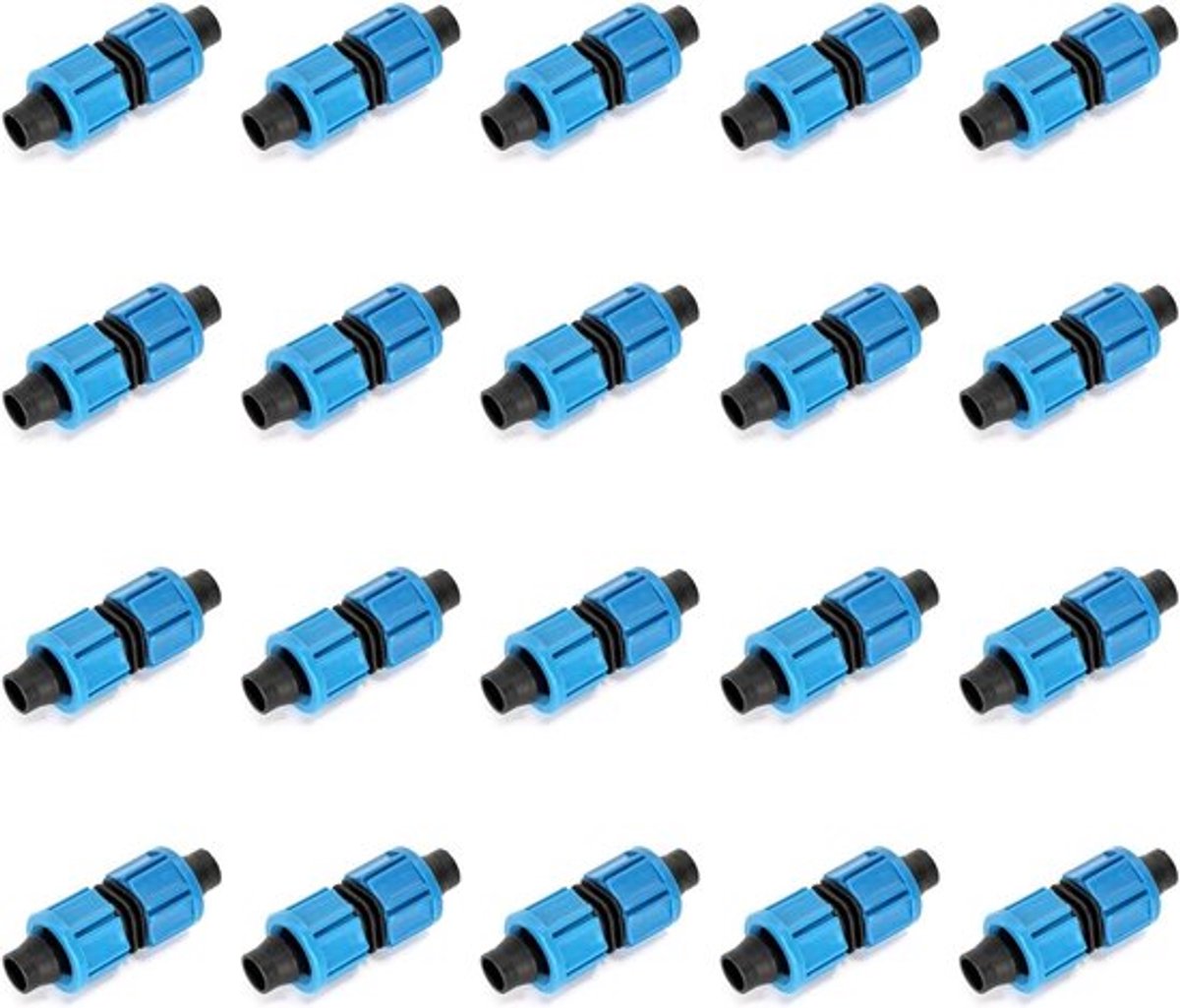 20 Stuks Universele Drip Tape Connectoren voor 16mm Drip Irrigatie, Geschikt voor Tuin, Kassen en Landbouw