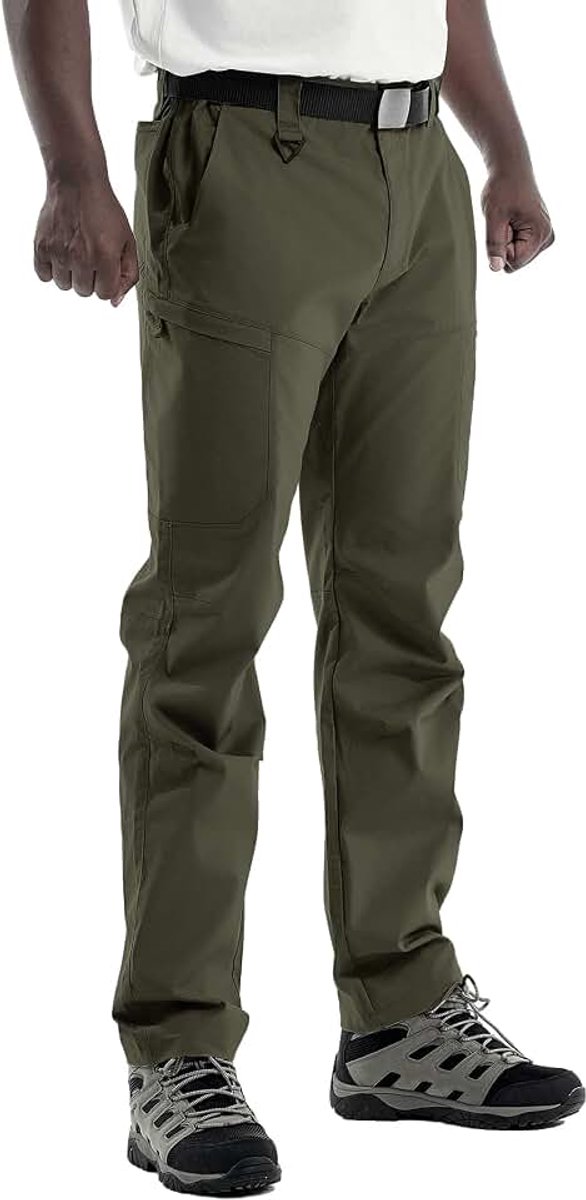 Cargobroek voor heren, waterafstotend, lichte outdoor wandelbroek, werkbroek, stretch, met meerdere zakken