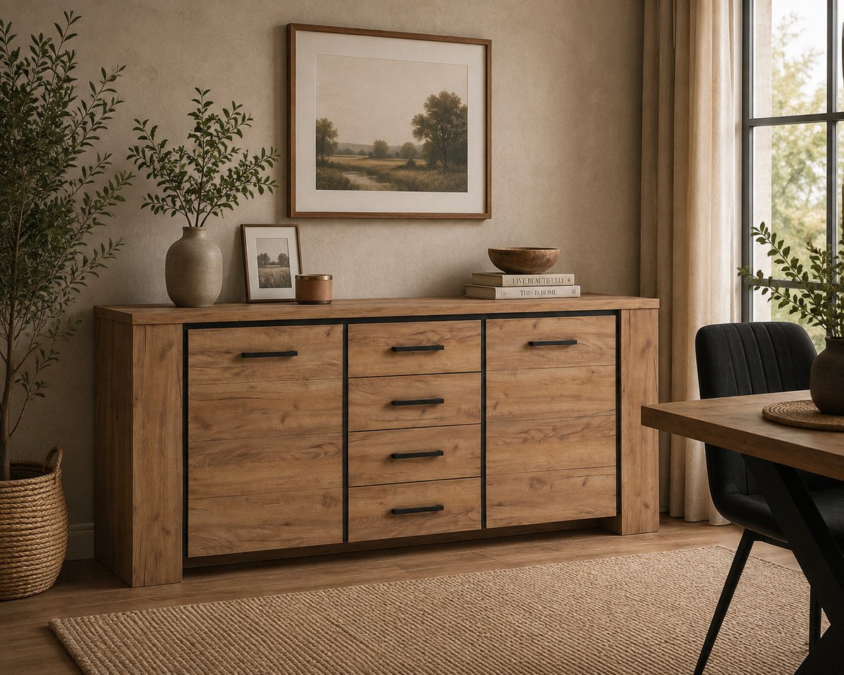 BELFURN buffet-dressoir Elio 220cm in franse eik bruin