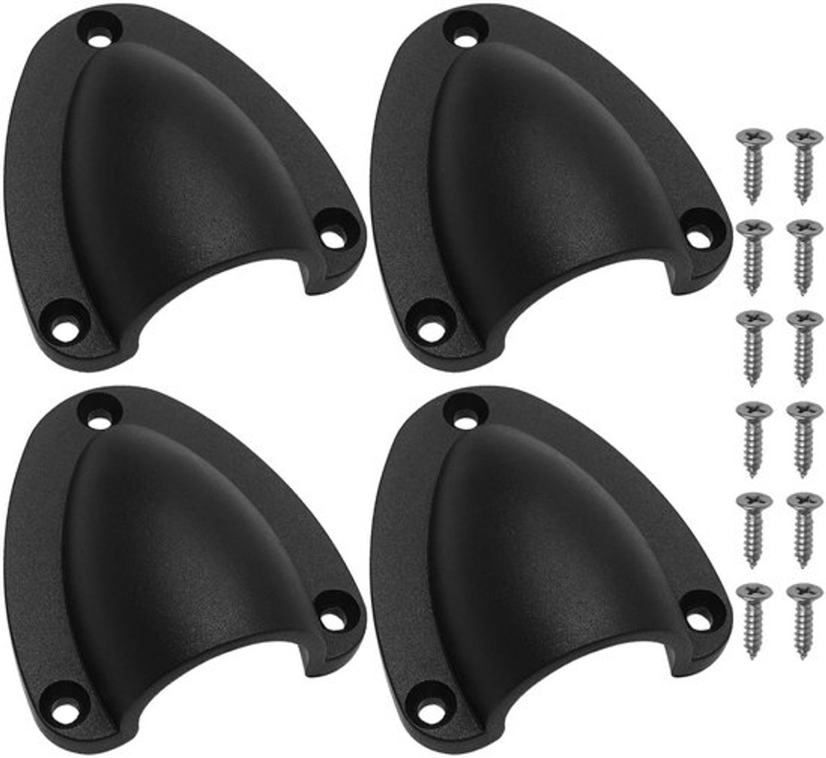 Marine Ventilatiekleppen - 4 stuks - Nylon schelpvormige ventilatiekapjes - Wit/Zwart - Voor boot en jacht - Ventilatieoplossingen - Waterdicht
