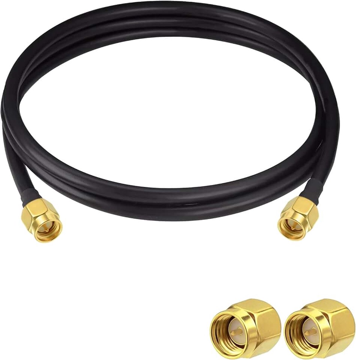 Antenne Verlengkabel SMA Male naar SMA Male Pigtail Kabel WLAN Antenne Kabel RG58 10ft/3M voor WiFi Draadloos Netwerk 2G 3G 4G Antenne Router GSM Bluetooth WLAN LAN