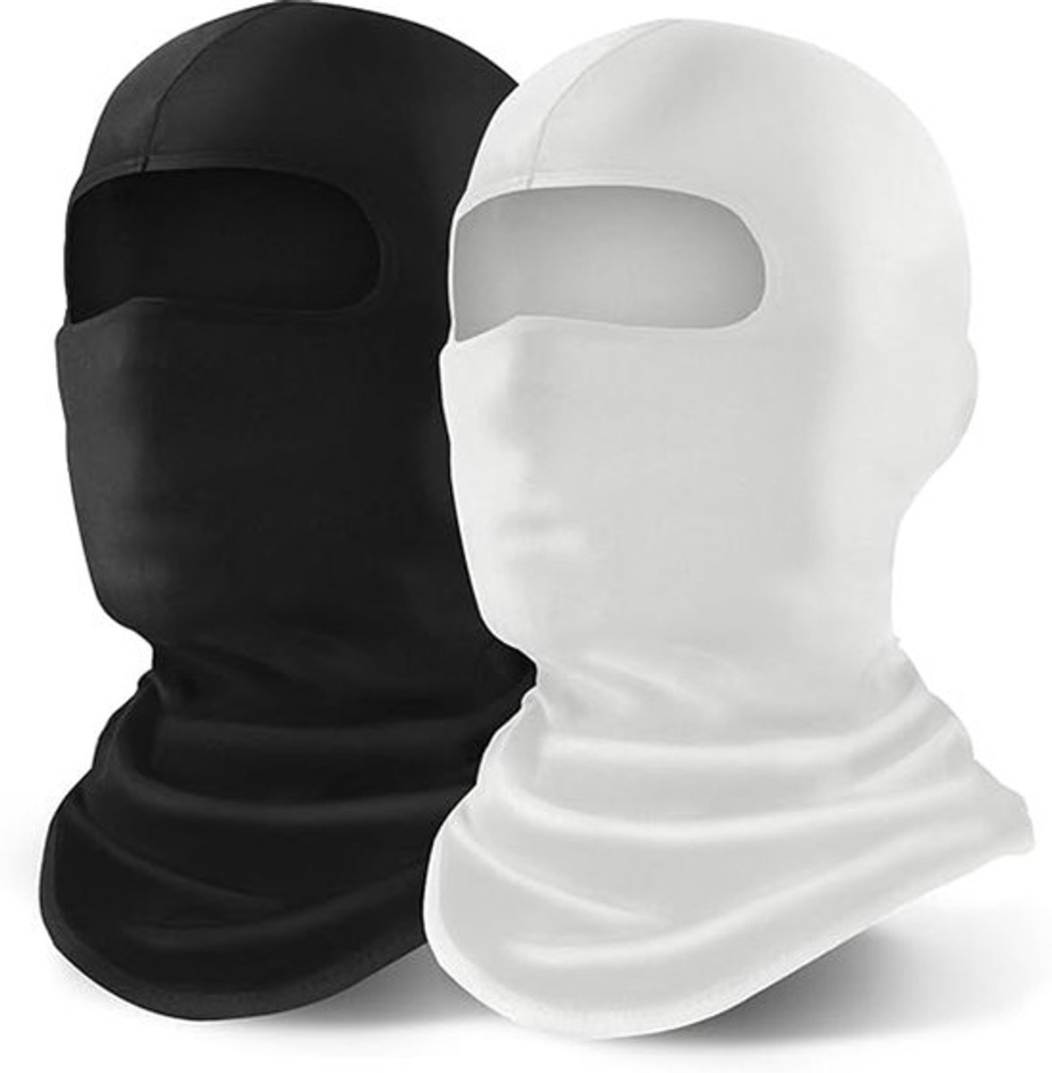Zwart-wit 2-pack UPF 50+ balaclava skimmasker, UV-bescherming voor motorfietsen, vizier voor motorhelmen voor mannen en vrouwen