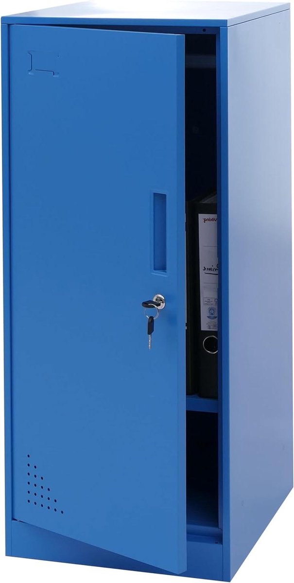 Metalen Kluis - Opbergkast - Veilige Opslag - Koudgewalst Plaatstaal - 90x38x45cm - Blauw