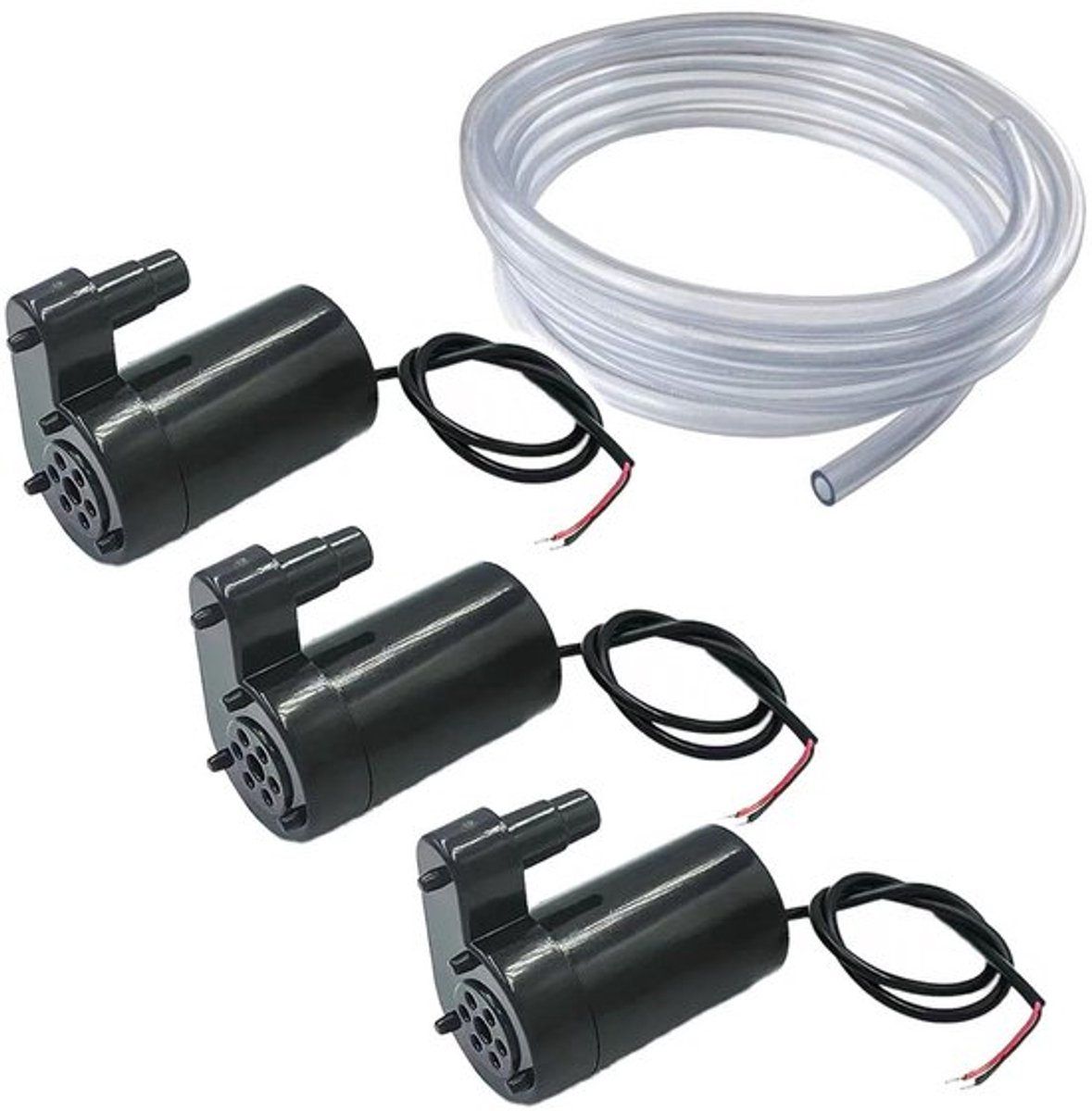 3 stuks mini onderdompelbare waterpomp 3V-5V met 3 m transparante slang voor aquarium en tuin