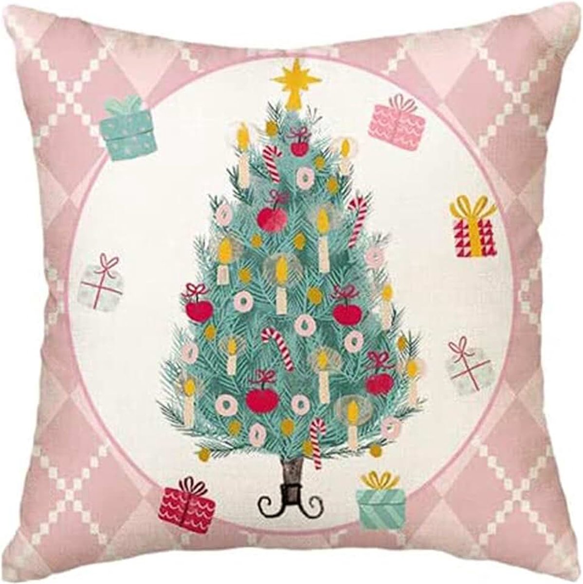 Pillowcase Ins Style Pillowcase Pink Cute Simple Printed Bed Cushion Cover 2 Pcs-U-45 * 45Cm