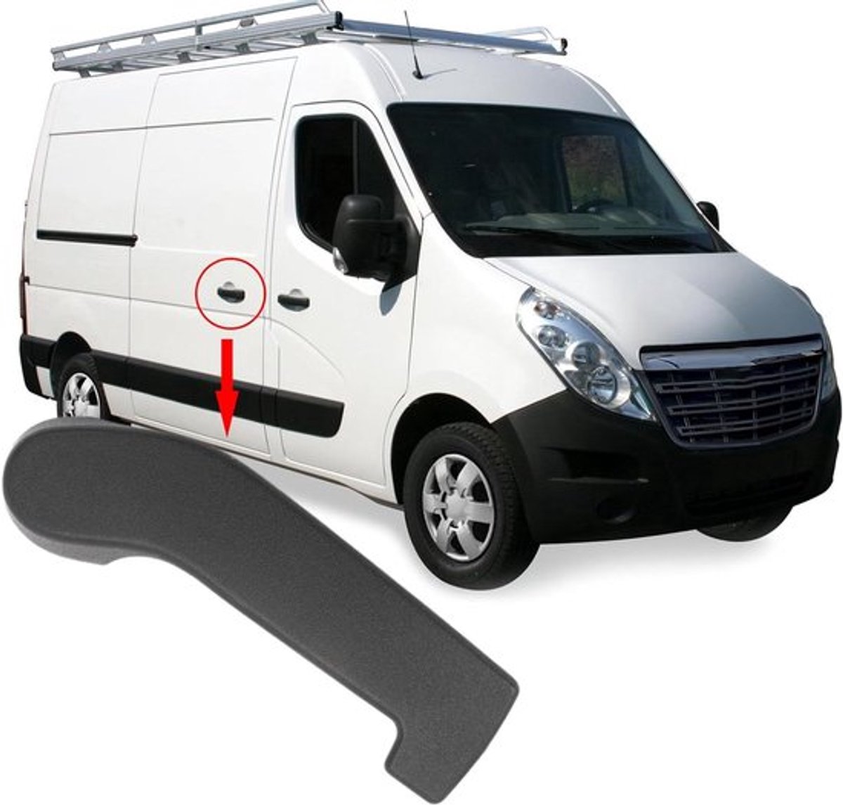 Achterklep Deurgreep voor Bestelbus en Bedrijfswagen, Geschikt voor Ma-ster 3 NV400, Rechts Binnengreep voor Schuifdeur, Movano B Movano MK II - 8267000Q0A 82007666676 4420414