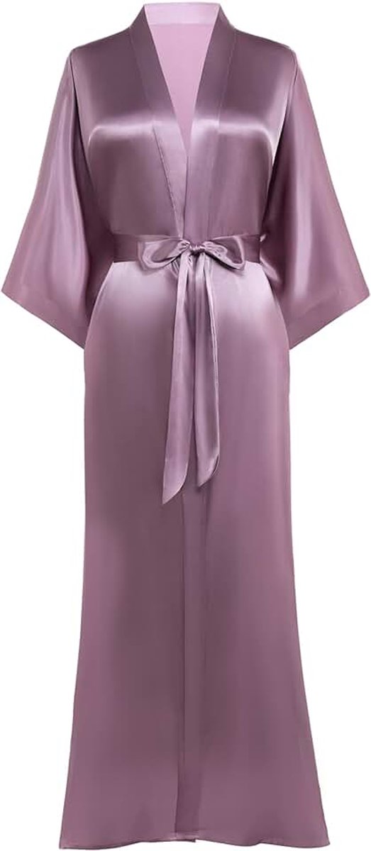 Satijnen kimono gewaad lange zijdeachtige kimono badjas nachtkleding bruiloft bruidsmeisje gewaad