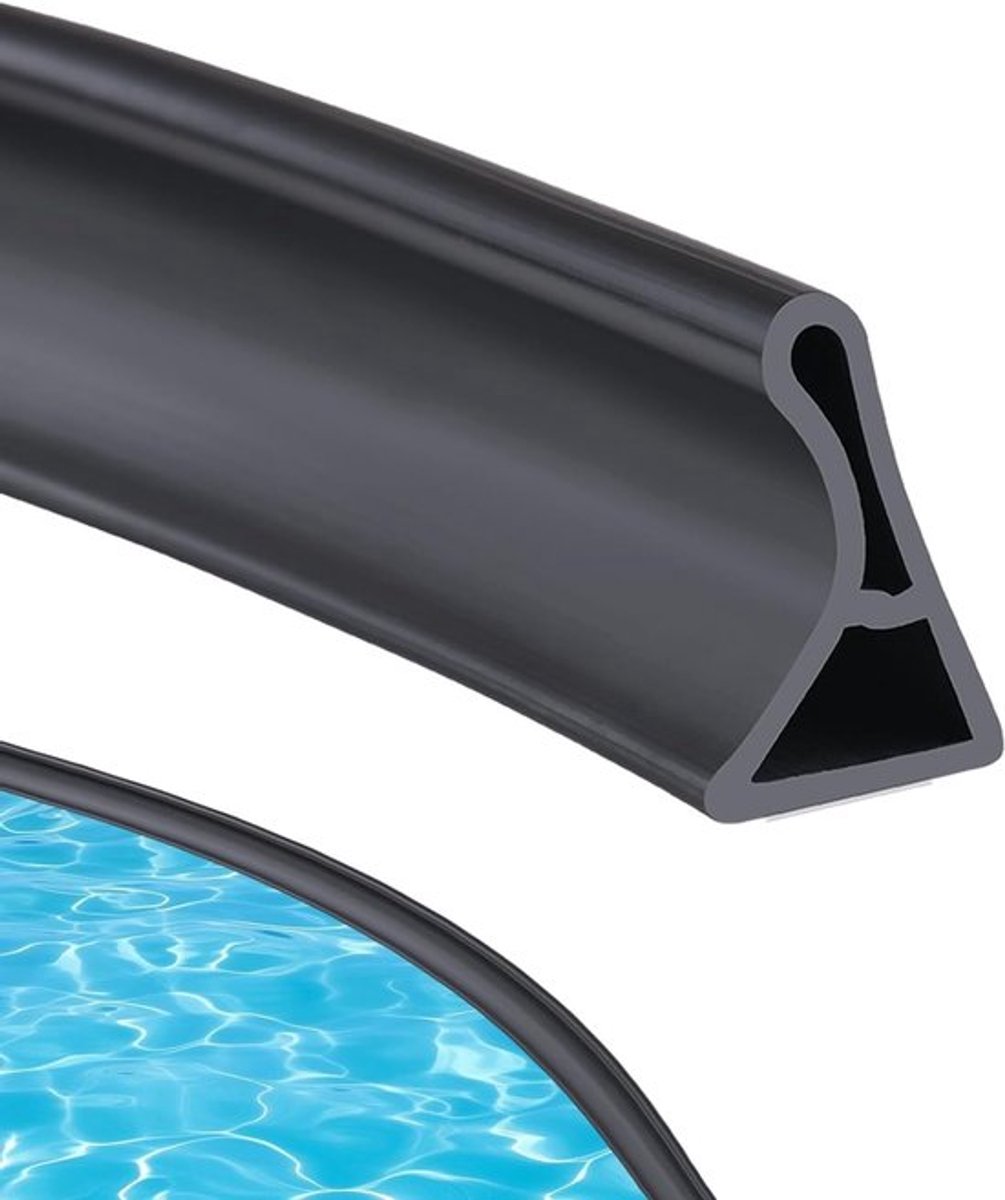 Gebogen groef douchedrempel waterbarrière voor natrium, vloerafdichting en douchebak-sealstrip, badkamer waterdichte trim (zwart, 3 cm)