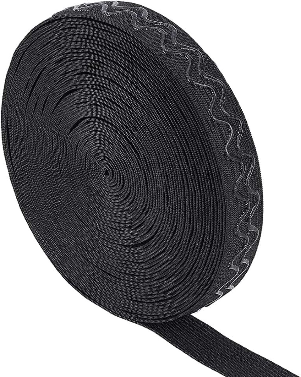 Elastische griptape, 18,5 mm zwarte elastische spoel, gebreide elastische siliconen elastische griptape voor kledingnaaiprojecten