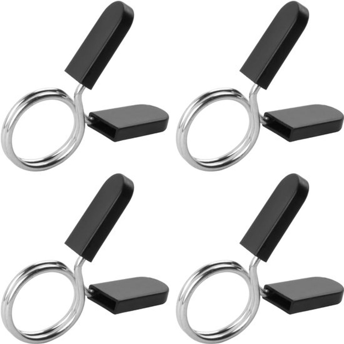 Set van 4 dumbbellklemmen 30 mm - RVS veerklemmen voor halters en krachttraining, gewichtheffen accessoires