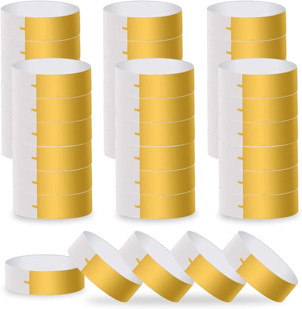 700 stuks identificatiearmbanden, waterdicht, papieren armbanden, goudkleurig, voor muziekfestival, clubs, concerten, entrees, evenementen