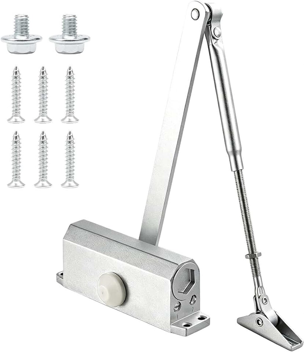 Deursluiter, automatische deursluiter, tuindeursluiter, zonder vergrendelfunctie, voor deurgewichten van 25-65 kg, geschikt voor huisdeuren, badkamerdeuren, glazen deuren enz