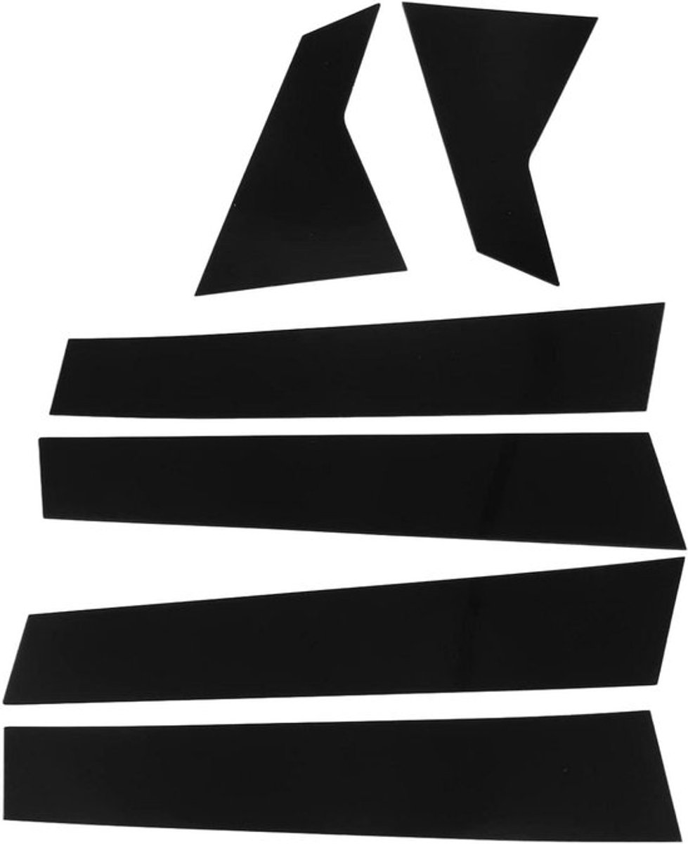 Zijruitafdekstrips Glanzend Zwart | Deurstijlstickers | Sedan | Beschermfolie