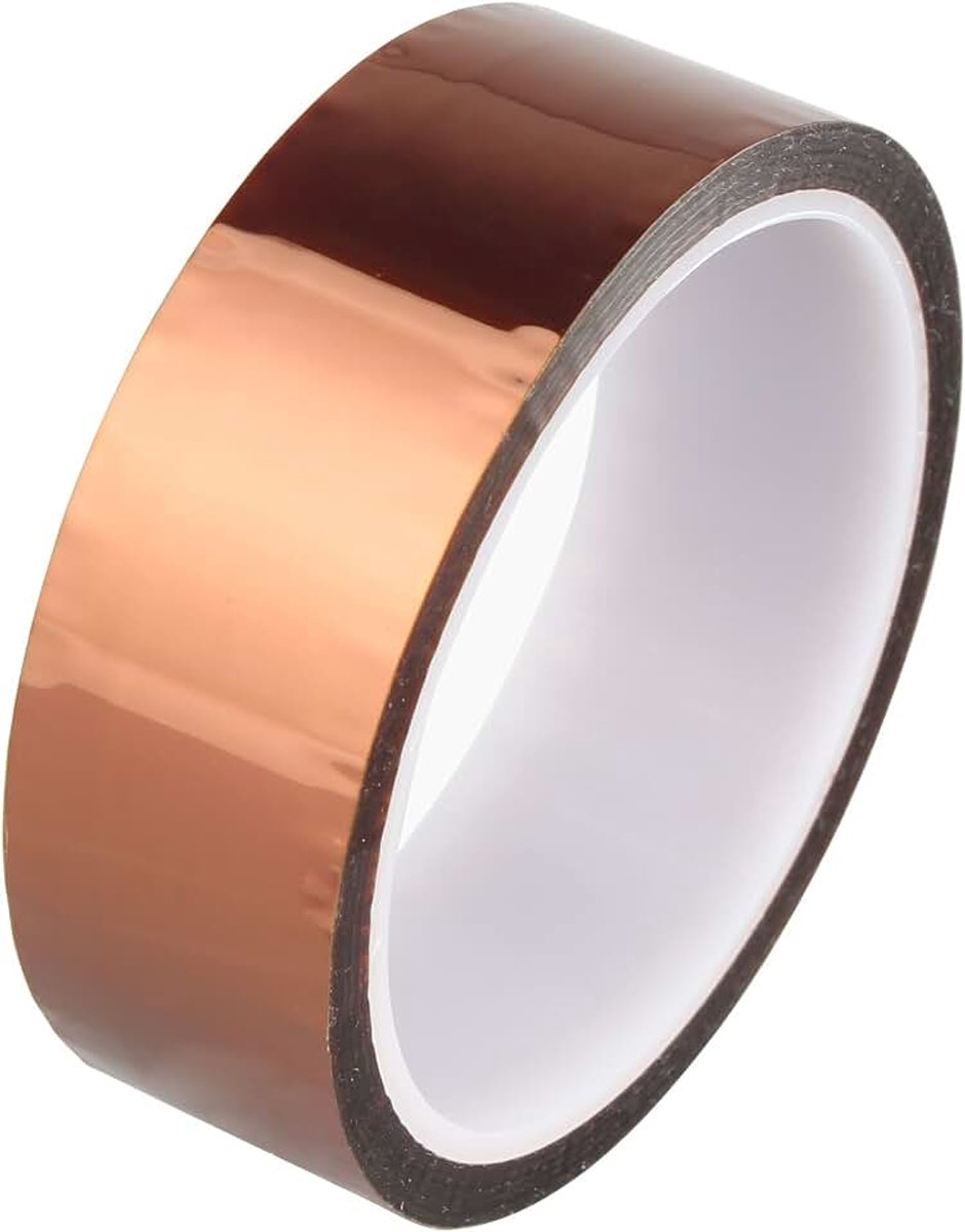 30mm*33m/100ft Polyimide Hittebestendige Hoge Temperatuur Resistente Zelfklevende Gouden Tape voor 3D-printer Platform/Elektrische Taak/Soldeertaak/Isolerende Printplaten Temperatuurbestendig