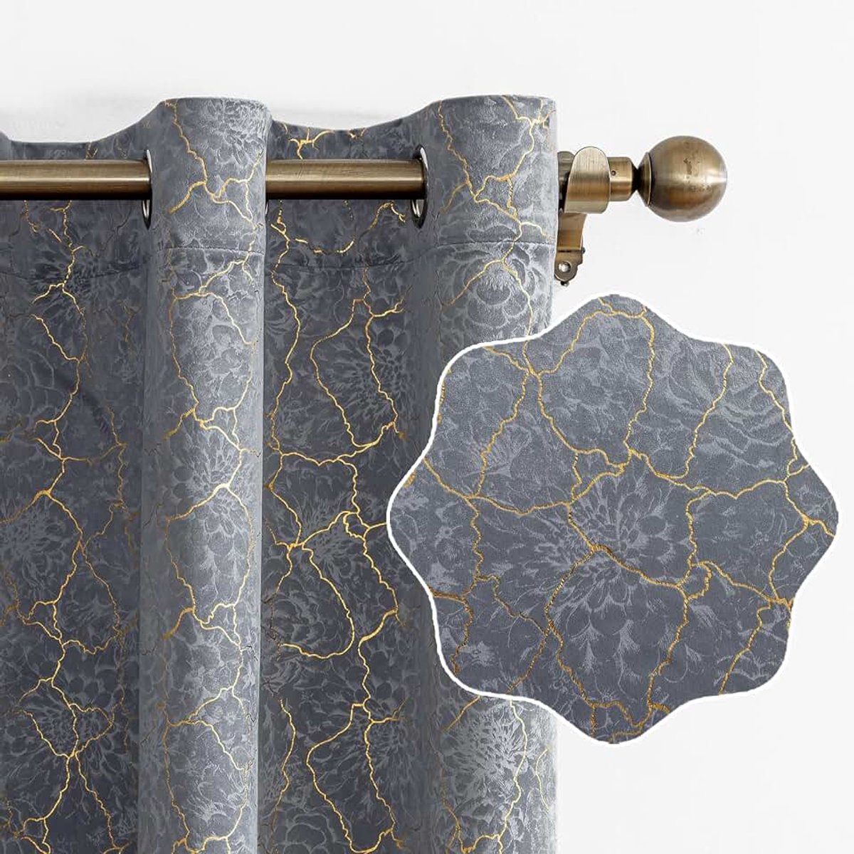 Set Van 2 Thermische Verduisterende Gordijnen, 140x300cm, Fluweel Warmte-Isolerende Gordijnen, Geschikt Voor Woonkamer Slaapkamer, Modern Design Met Oogjes, Grijs
