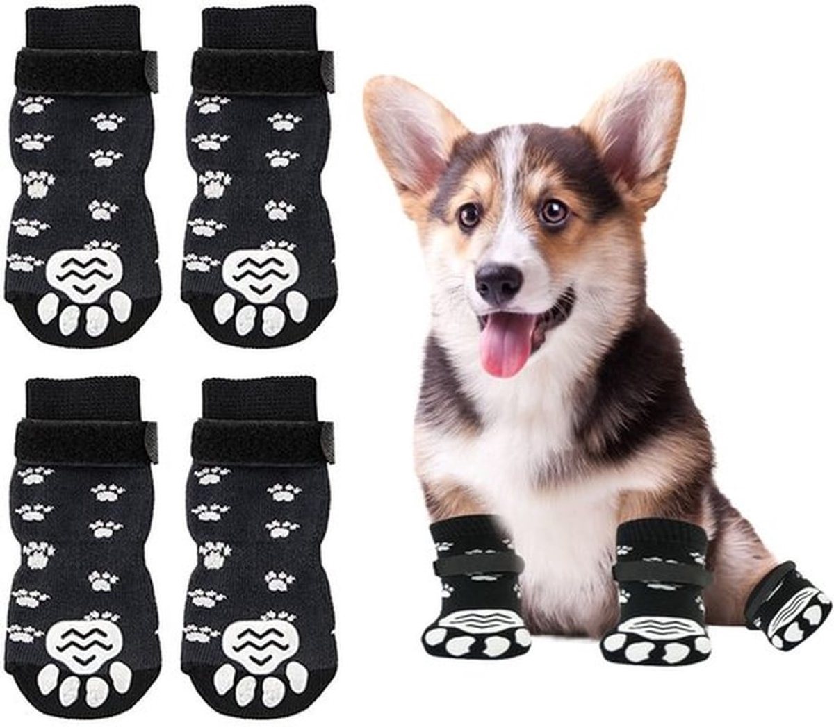 - Anti-slip Sokken Voor Honden - Bescherming Voor Pootjes - Maat S - Dierenaccessoires - Comfortabel En Veilig - Geschikt Voor Kleine Honden