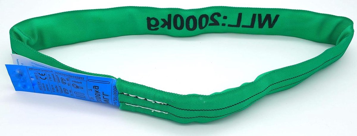 Ronde Slings - Hefbanden - Materiaal Tillen - 7-voudige Veiligheid - 4 meter - Groen