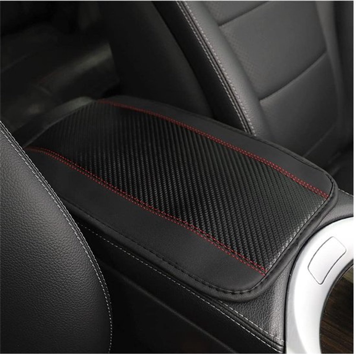 - Auto middenconsole hoes - Bescherming - Zwart - Armsteun hoes - Universeel - Geschikt voor voertuigen - PU-leer