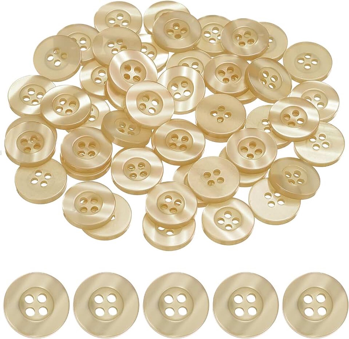 Knopen 15 mm (0,59 inch) 4 gaten hars ronde ambachtelijke vervangingsknoppen voor kleding doe-het-zelf handwerk decoratie, kaki