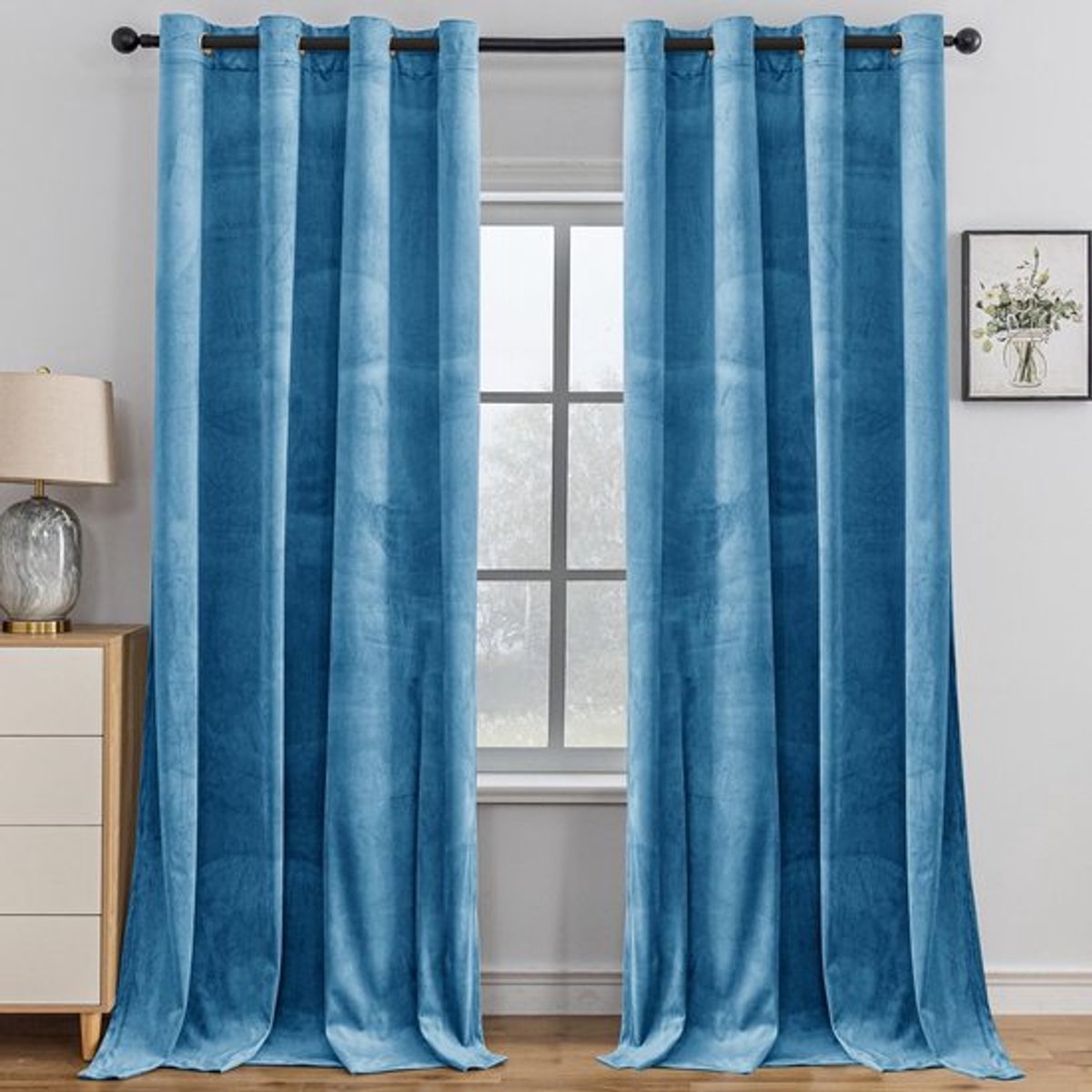 Gordijnen Set Van 2 - Verduisteringsgordijnen 117 X 137CM - Ondoorzichtig Gordijn - Thermogordijn - Geluidsisolatie - Eenvoudige Installatie