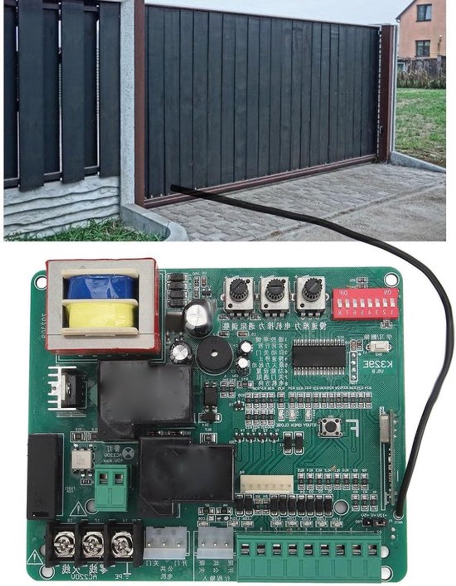 Printplaat voor gemotoriseerde schuifpoort met langzame loopfunctie, LED-indicatoren en handmatige bediening (220V)