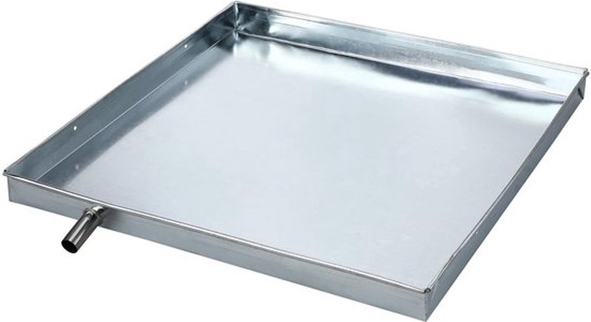 Condensaatbak Zilver - Gegalvaniseerd Ijzer - Afvoer met Waterslang - Binnen/Buiten Apparaten - 15,7 Inch - Schokbestendig Ontwerp - Afvoersysteem