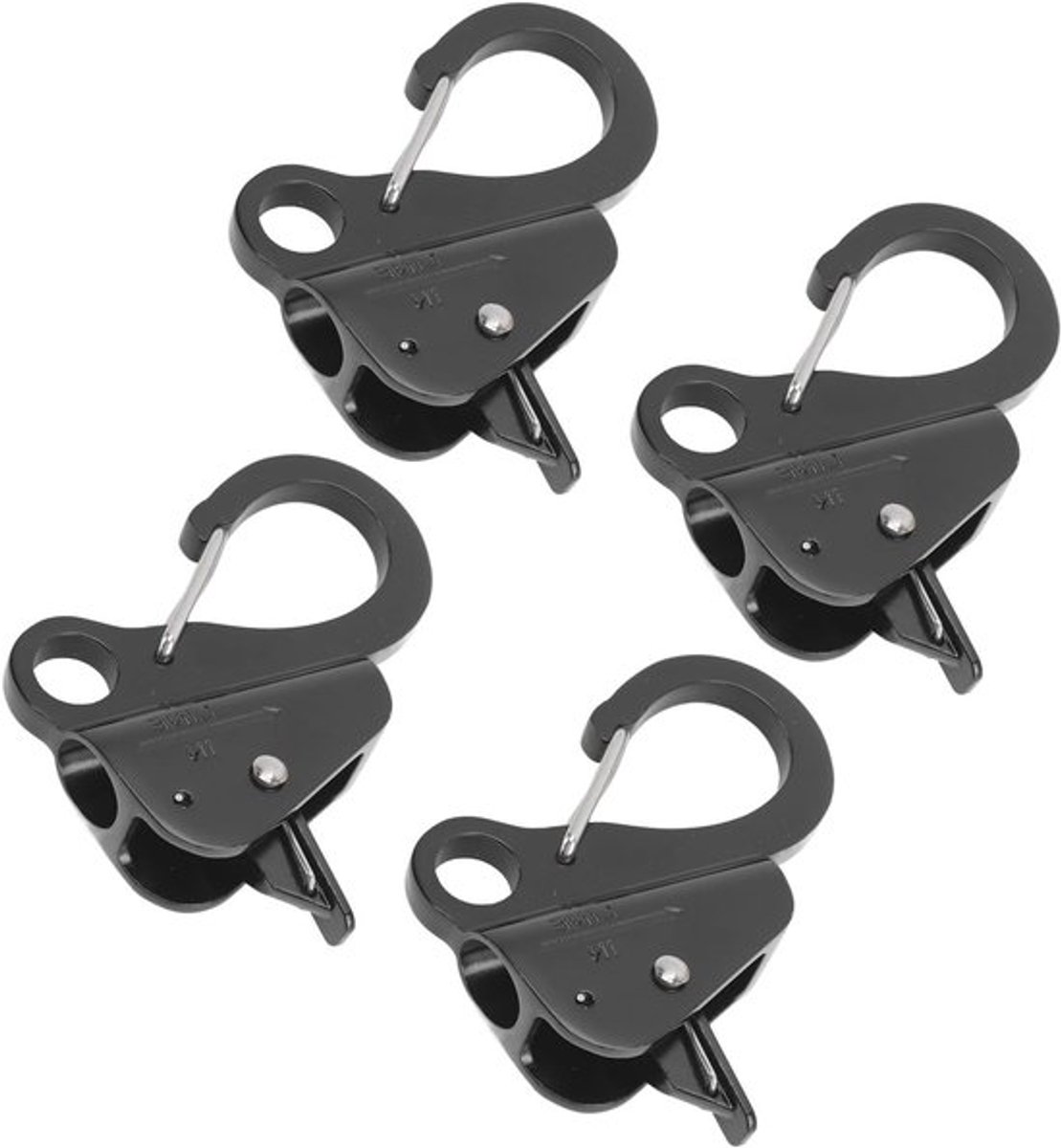 Set van 4 Roestvrijstalen Veerkarabijnhaken voor Boten, Campers en Aanhangwagens - Zware Hardware en Snelle Draad voor Betrouwbare Bevestiging