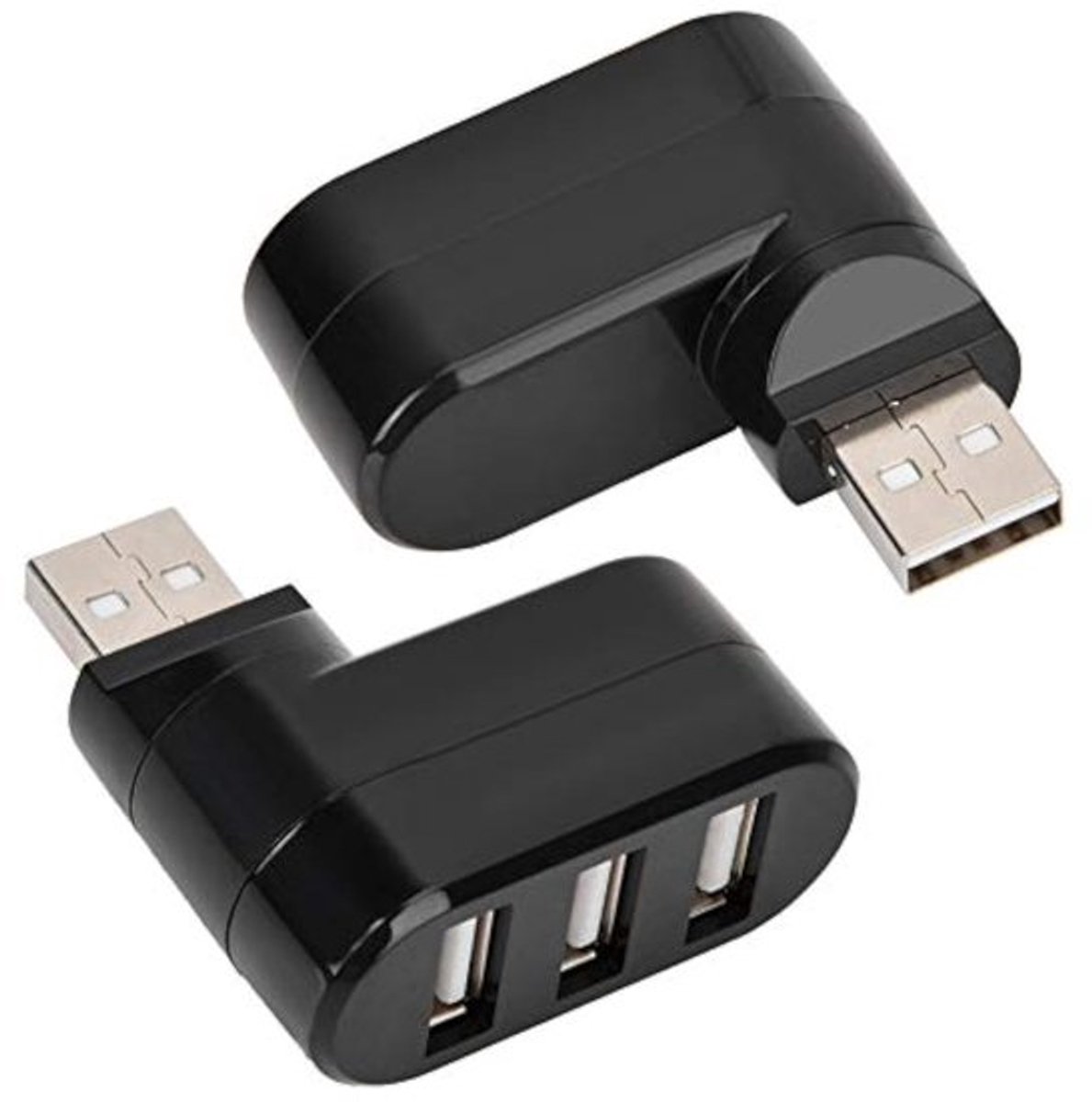 Multipoort Hub - USB Hub - Slim ontwerp - Zwart - Splitter Adapter Hub - Geschikt voor PC en Laptop - Mini formaat
