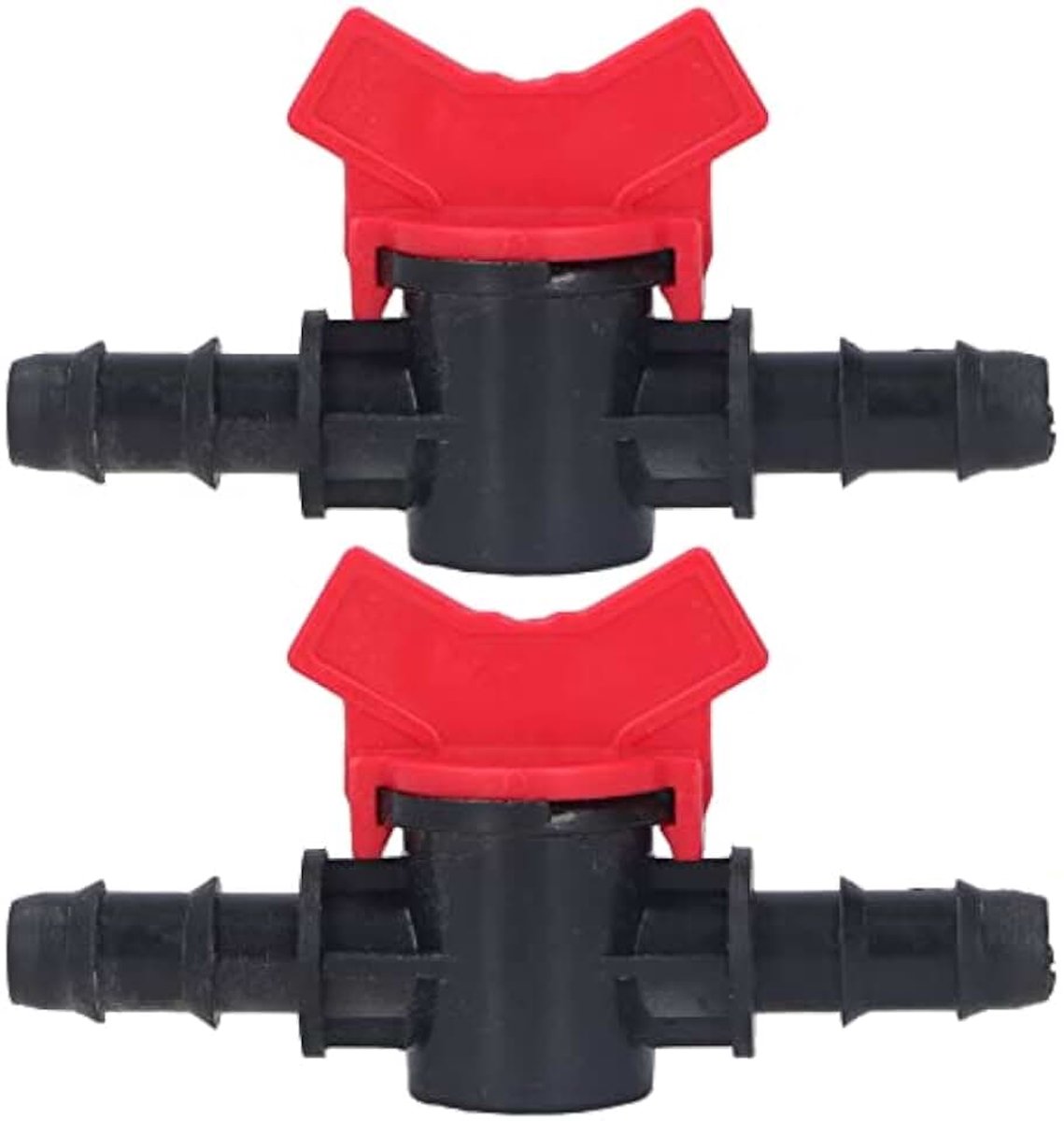 2 STUKS Prikkeldraad Kogelkraan, Flow Regulator Kogelkraan Uitgeschakeld Schakelaar Flow Control Valve voor Druppelirrigatie Slangen Agricultura Tuin(12MM flow regulator)
