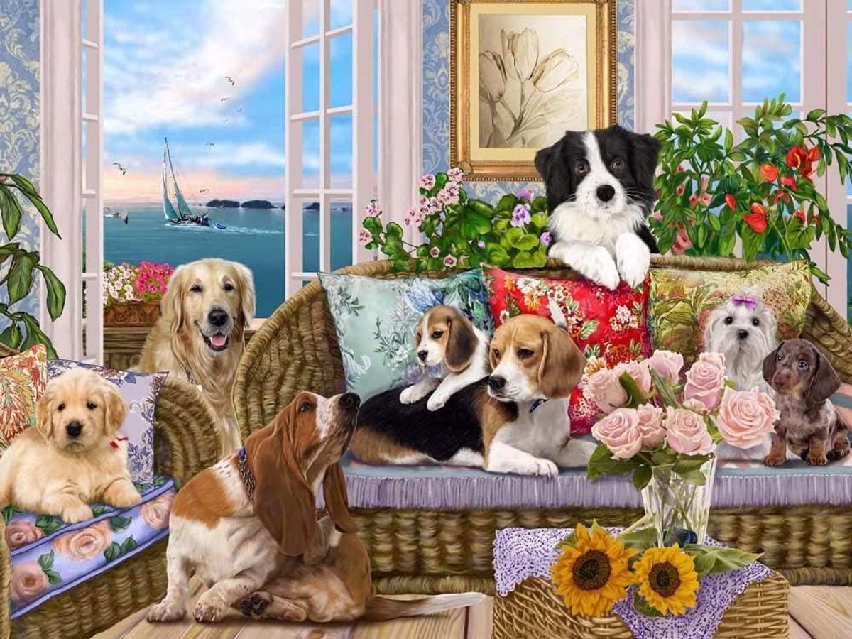 Legpuzzel - Huisdieren Puzzel - Ontspannen Vrije Tijd - 550 Stukjes - 61 x 46 cm - Meerdere Kleuren