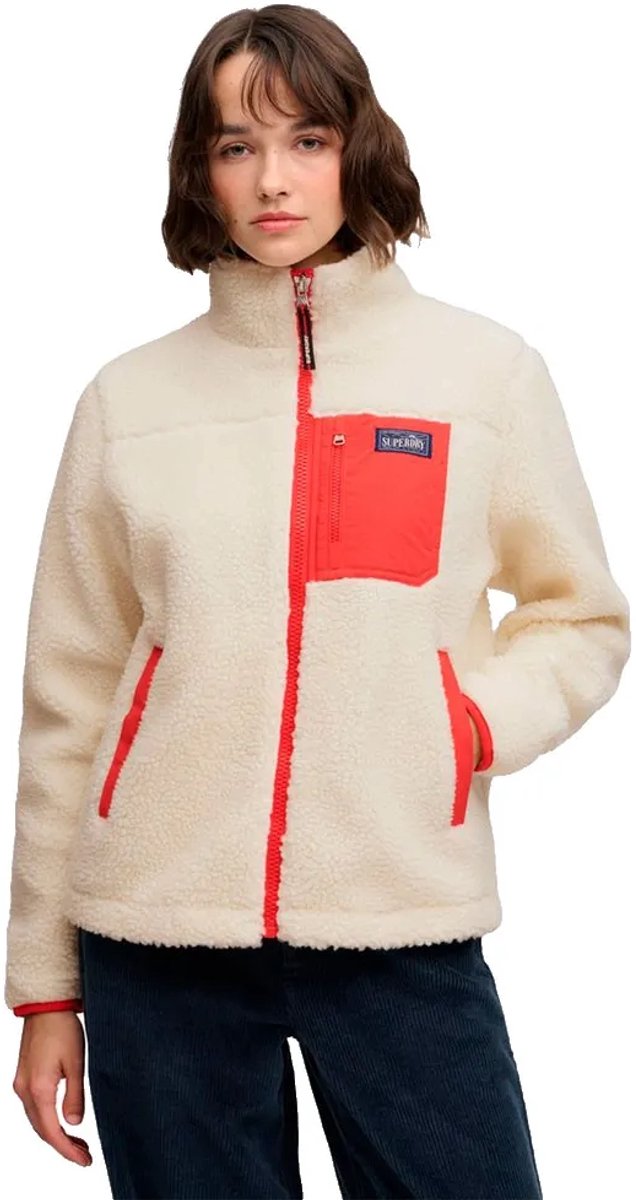 Superdry Heritage Zip Through Fleece Dames Hoodies Creme
