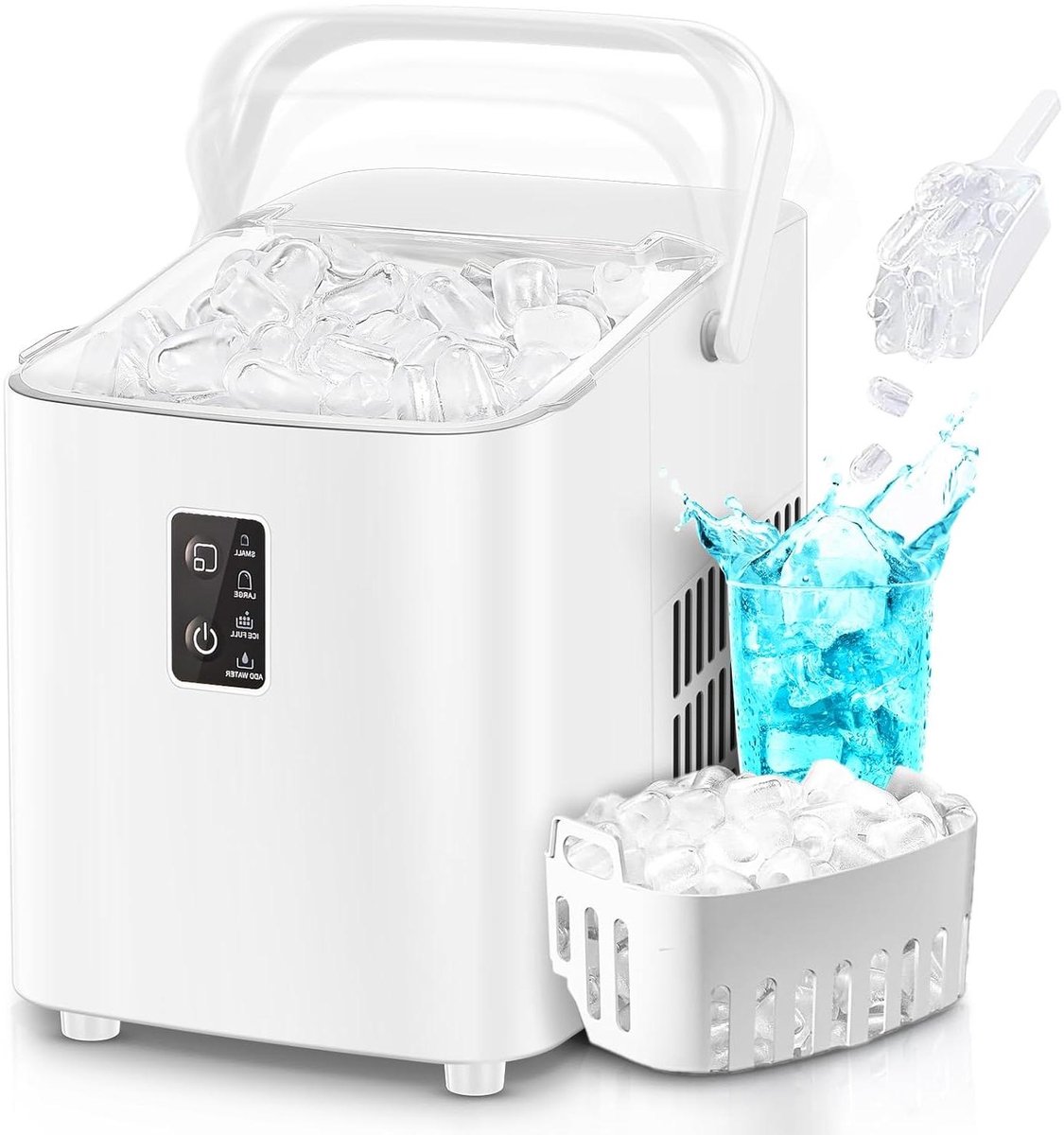 IJsmachine IJsmaker Blokjes Drankjes Koelen Snelle IJsvorming 14kg per 24 uur Wit