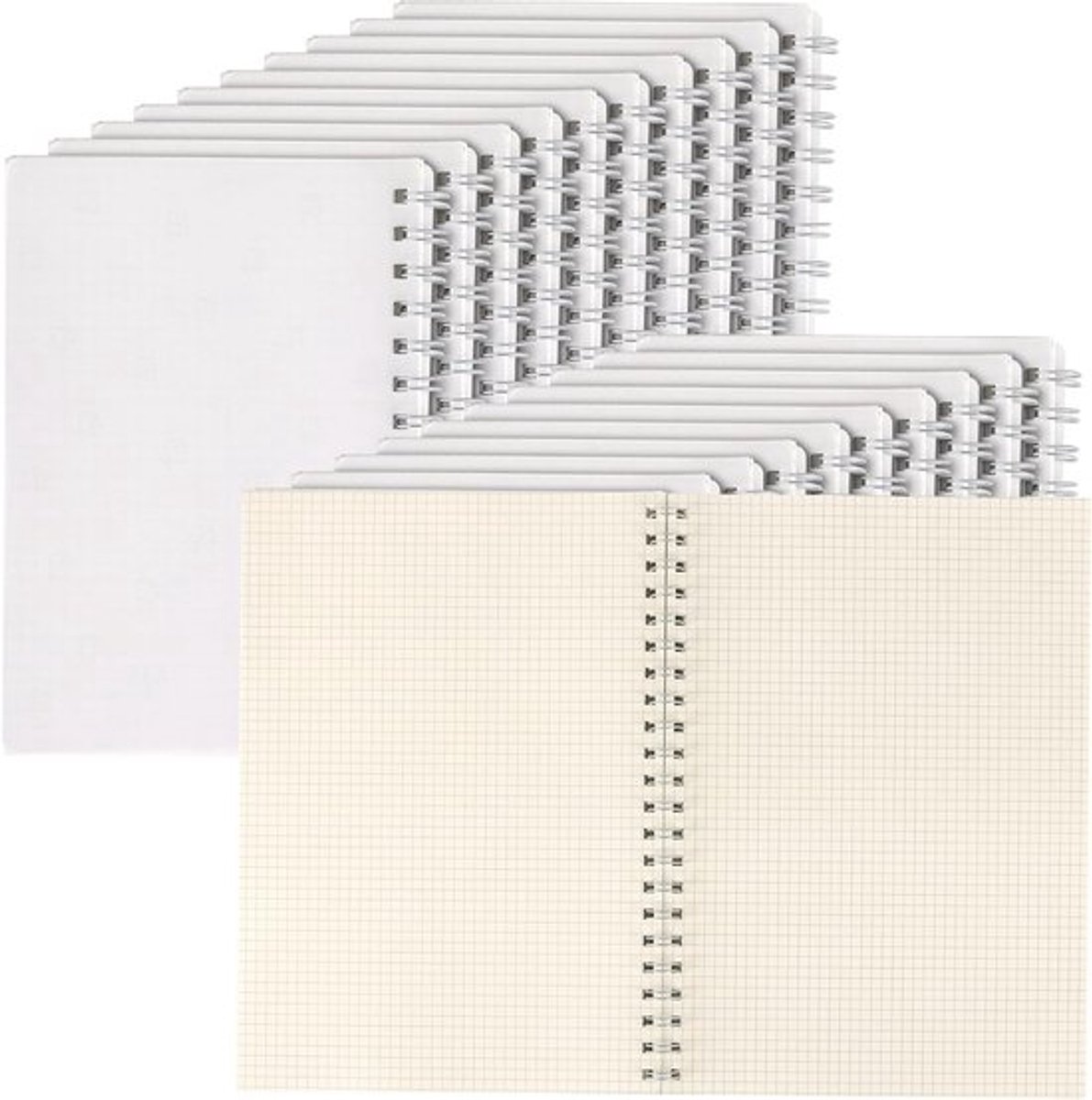 20 Pack A5 Spiraal Notitieboek met 80GSM Papier, Transparante Omslag voor Schetsen en Dagboek, 160 Pagina's, Ideaal voor Creatieve Projecten en Notities, 14 x 20 cm