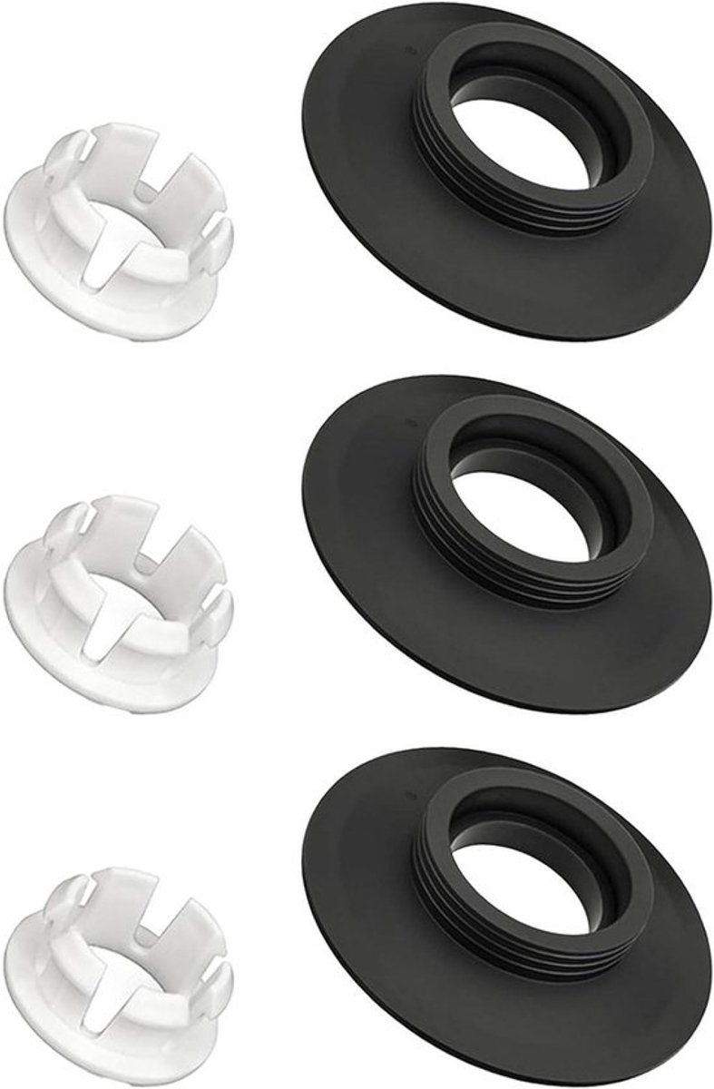 Spoelklepafdichting 3-pack voor standaard toilet, vervangende afdichting en clip, SV01967 - zwart, eenvoudige installatie