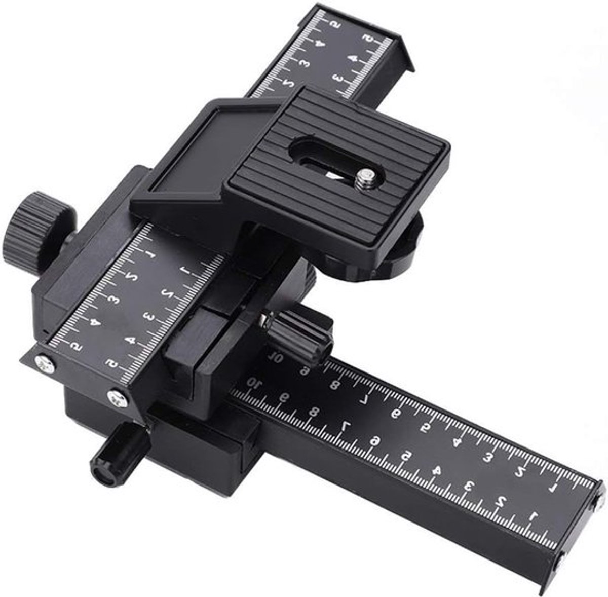 4-Way Macro Focus Rail Slider met 1/4 Bevestigingsschroef voor Close-up Fotografie en Videoproductie